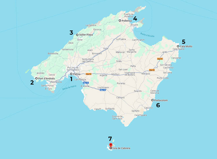 Itinerario náutico por la isla de Mallorca